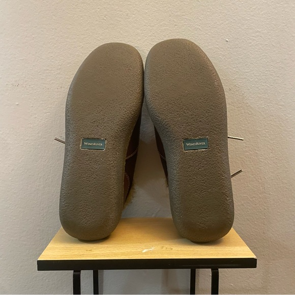 WindRiver Brown Leather & Suede Faux-Fur Lined Lace-Up Loafers – Size 9 GUC - Picture 13 of 16